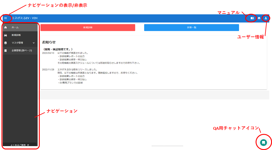 画面の構成